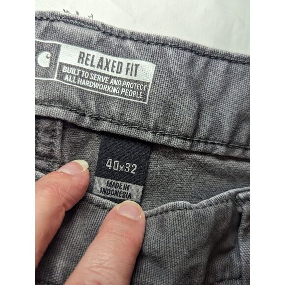 Carhartt Relaxed Fit Pants Men’s Sz 40x32 Charol Gray Rugged Flex Cotton 5pocket - Picture 13 of 16